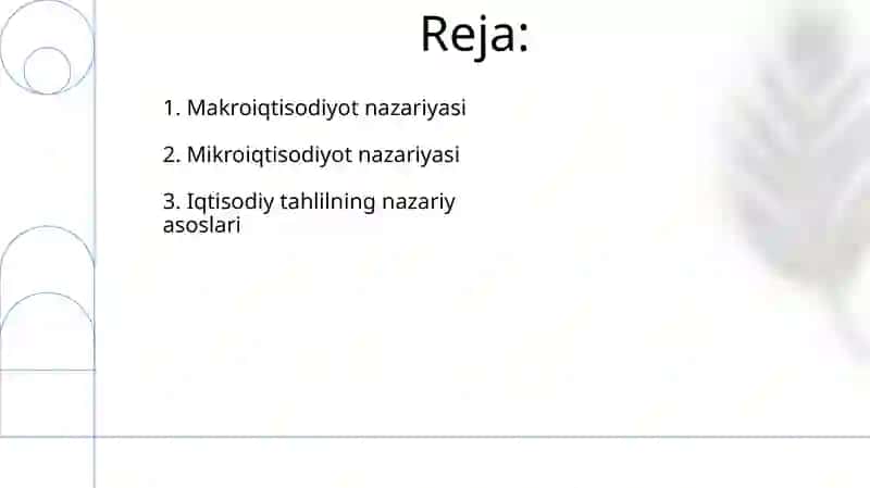 Iqtisodiyot tahlil fabining nazariy asoslari 2