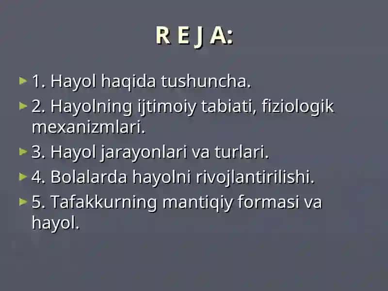 Xayol haqida tushuncha 2