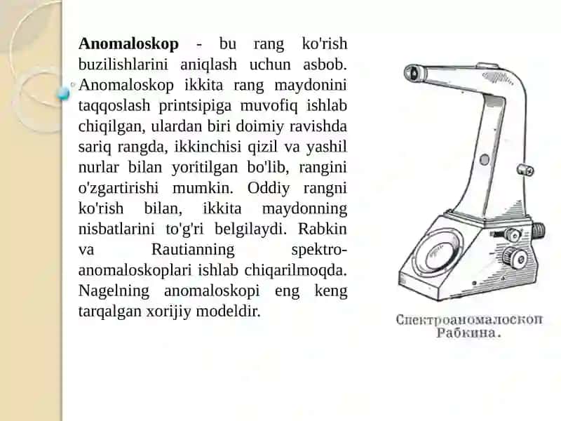 Oftalmologik uskunalar 2