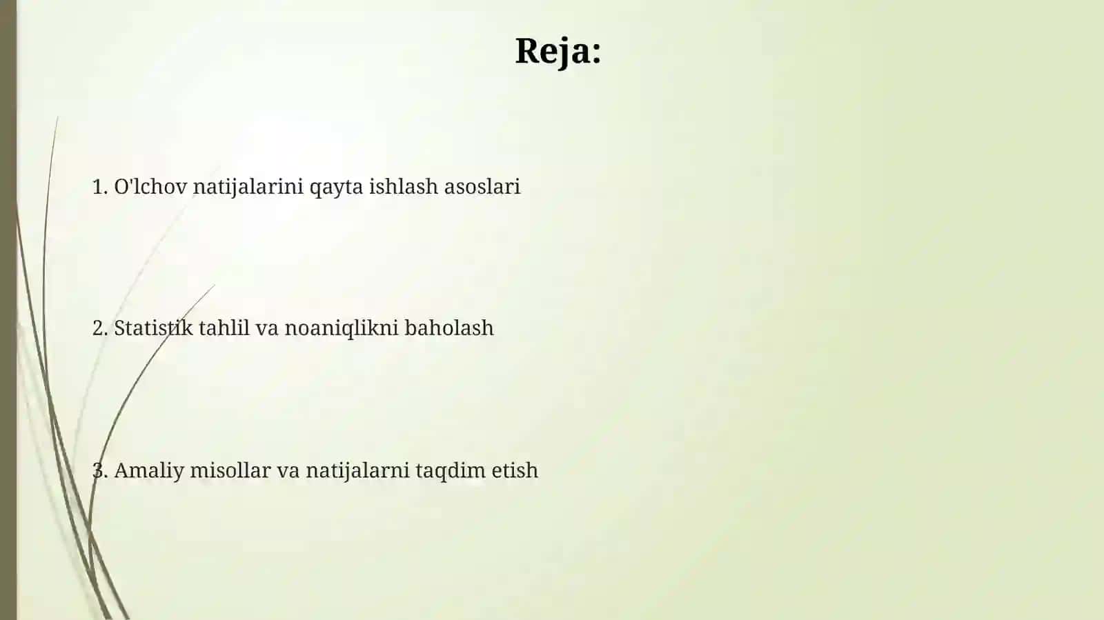 Oʻlchash natijalarini aniq misollar yordamida qayta ishlash 2
