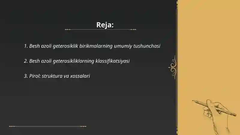 Besh azoli geterosiklik birikmalarning fizik va kimyoviy xossalari 2