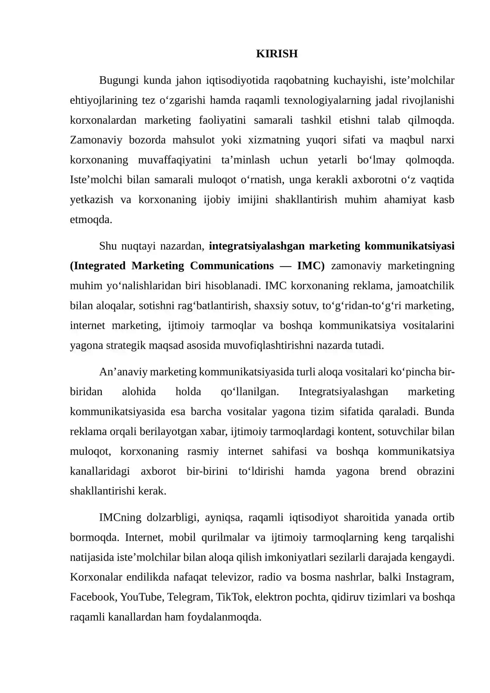 INTEGRATSIYALASHGAN MARKETING KOMMUNIKATSIYASI (IMC) STRATEGIYASI 2