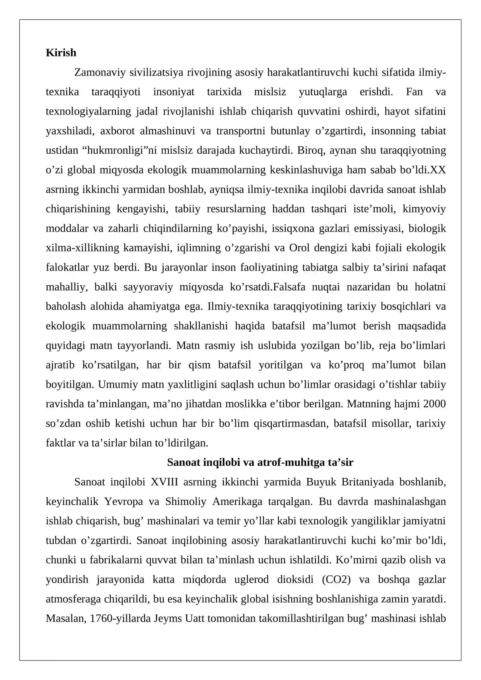 Ilmiy-texnika taraqqiyotining ekologik oqibatlari 2