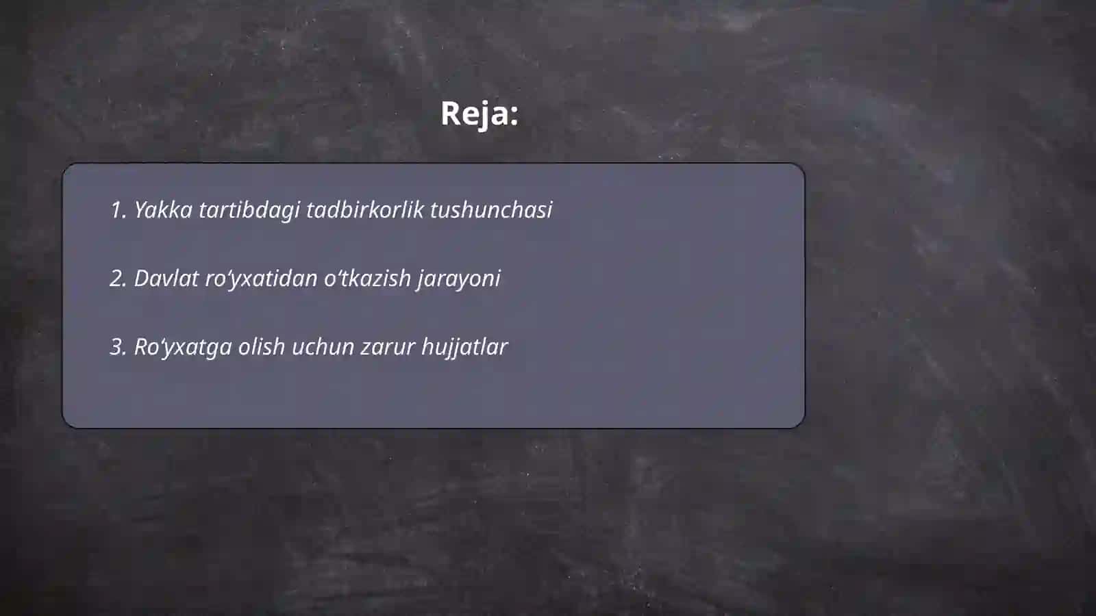 Yakka tartibdagi tadbirkorlarni davlat roʻyxatidan oʻtkazish va hisobga qoʻyish tartibi 2