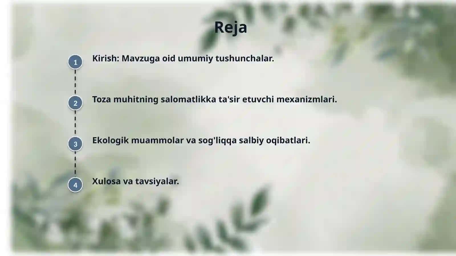 Sogʻlom turmush tarzini shakllantirishda ekologik toza muhitning ahamiyati. 2