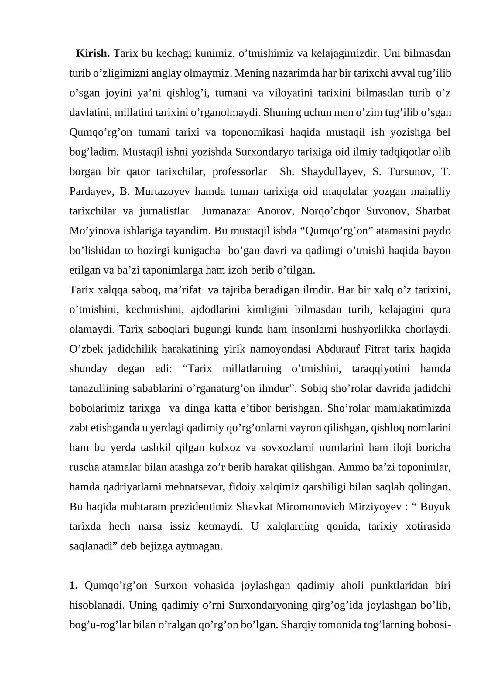Qumqo’rg’on tumani tarixi va toponomikasi 2