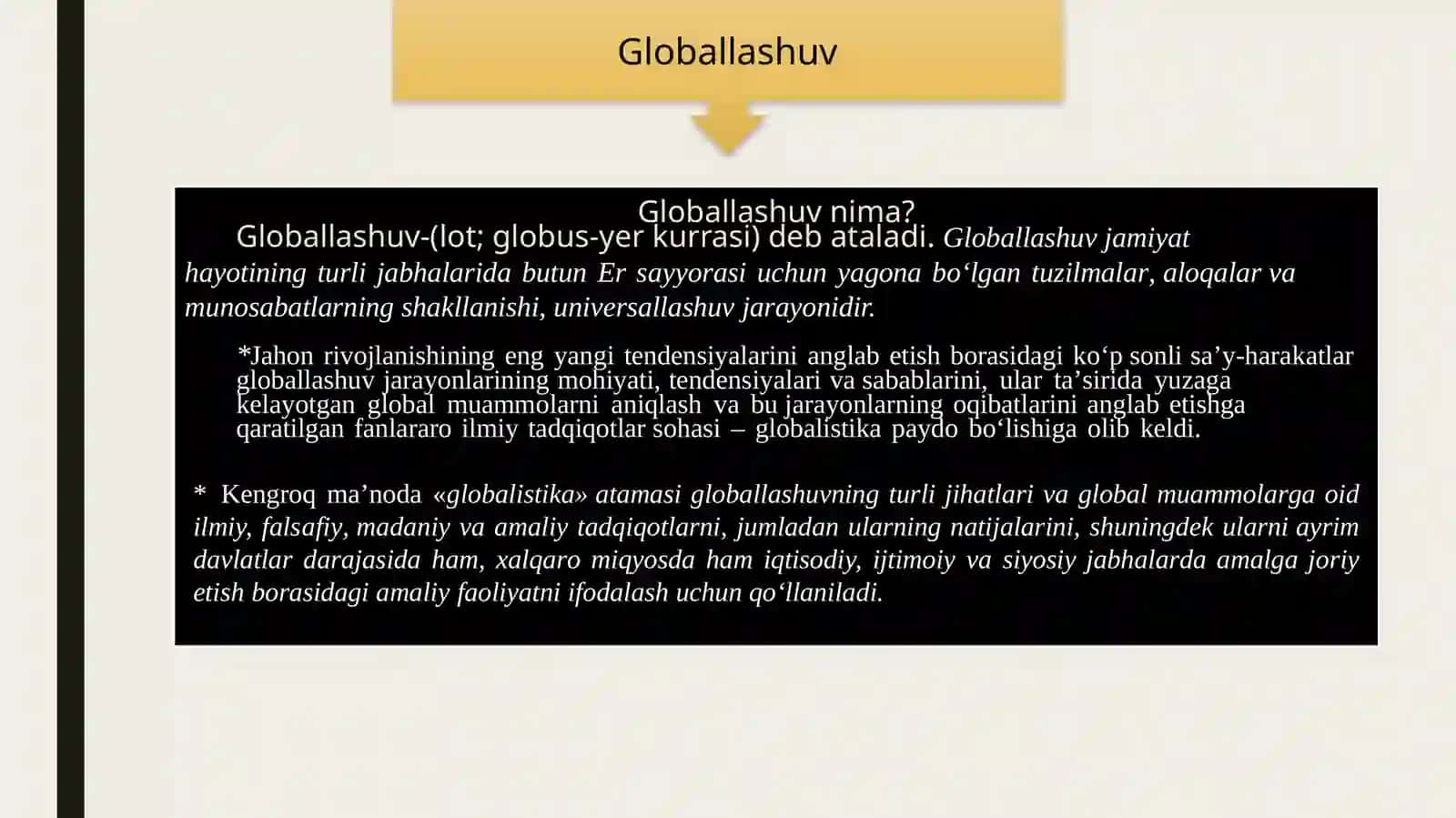 Global jarayonlar dialektikasi 2