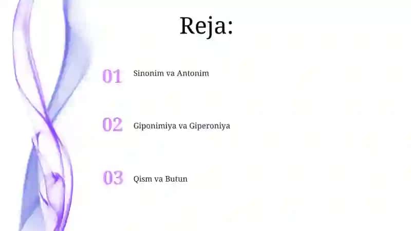Leksik semantik munosabatlar 2