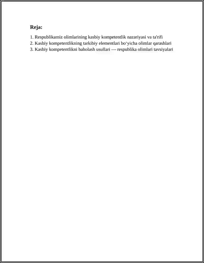 RESPUBLIKAMIZ OLIMLARINING QARASHLARIDA KASBIY KOMPETENTLIK 2