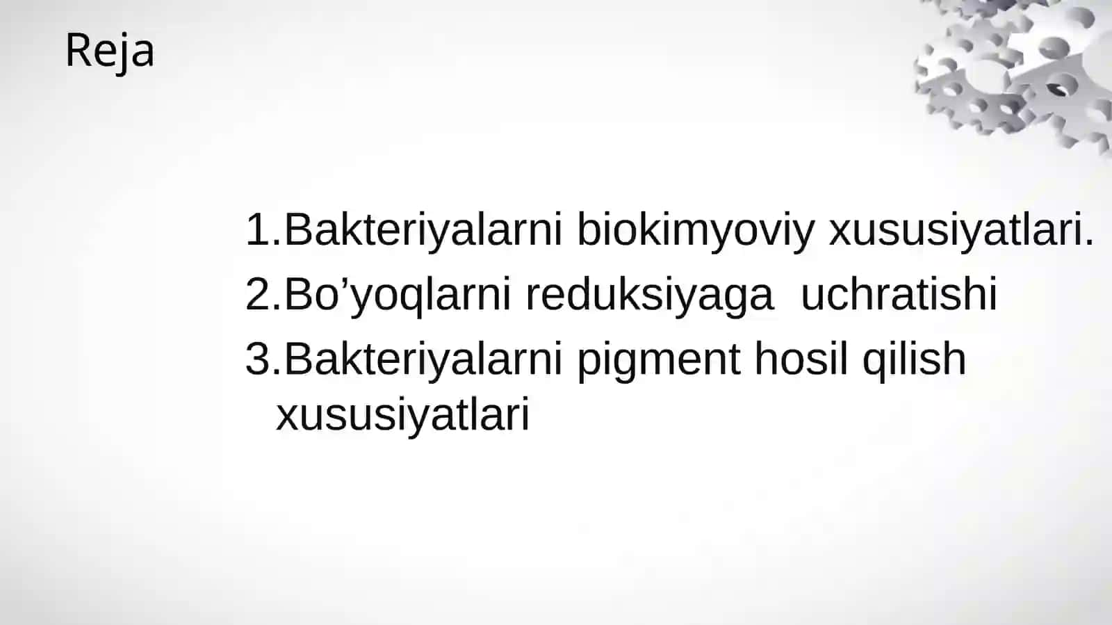 Bakteriyalarni biokimyoviy xususiyatlarini oʻrganish 2