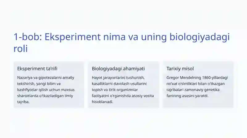 Biologiyada Eksperiment: Ilmiy Kashfiyotlar Yo'lida 2