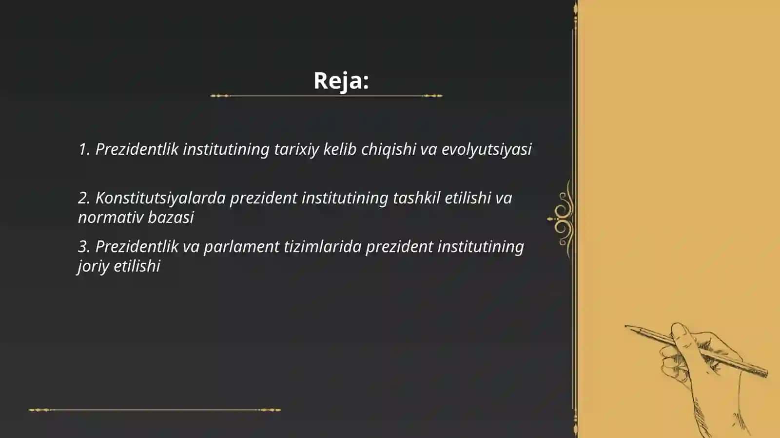 Prezidentlik institutining tashkil etilishi 2