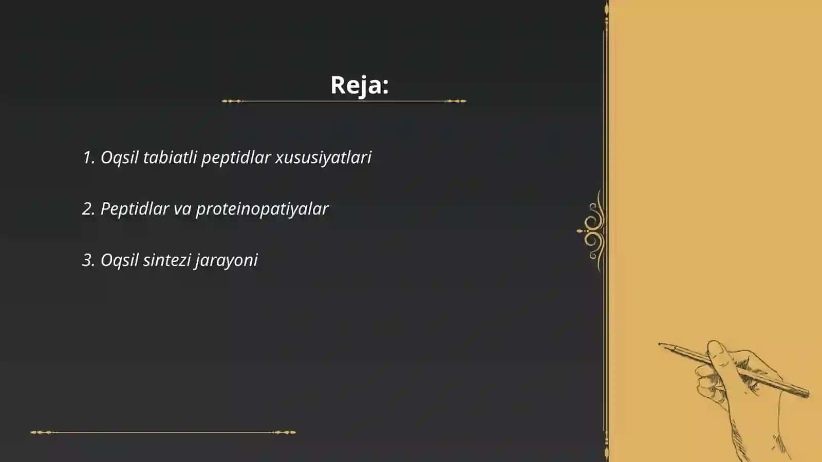 Oqsil tabiatli peptidlar xususiyatlari 2