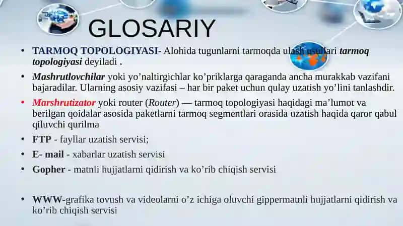 TARMOQ TEXNOLOGIYALARI 2