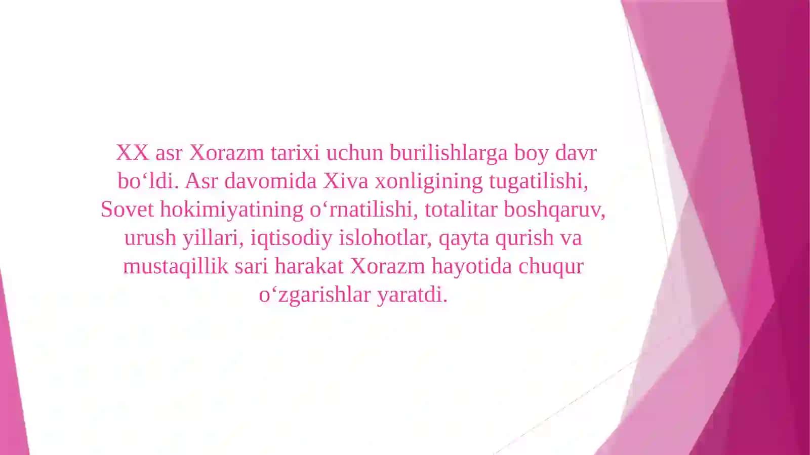 XX asrda Xorazmda kechgan ijtimoiy-siyosiy jarayonlar 2