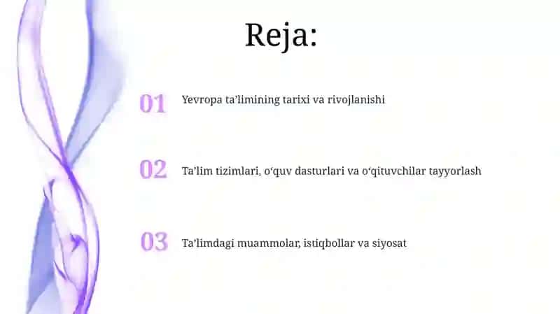 Yevropa taʼlimining tarixi va rivojlanishi 2