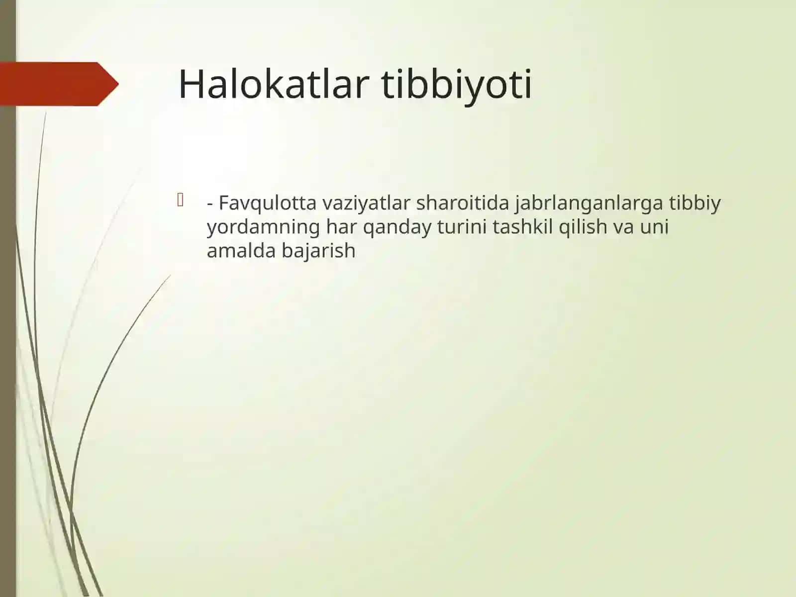 Halokatlar tibbiyoti va favkulodda vaziyatlar ta’rifi 2