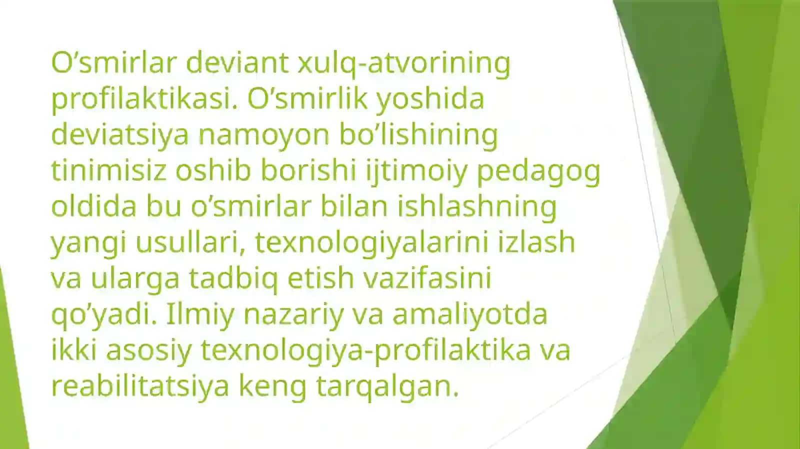 Bolalarda deviant xulqning namoyon boʻlish shakllari 2