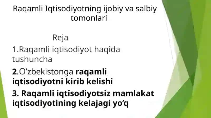 Raqamli Iqtisodiyotning ijobiy va salbiy tomonlari 2