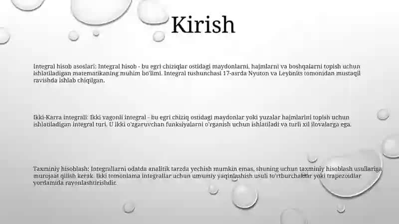 Ikki Karrali Integralni Taqribiy Hisoblash 2