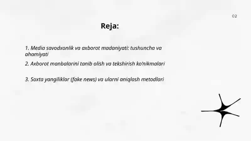 Media savodxonlik va axborot madaniyati 2