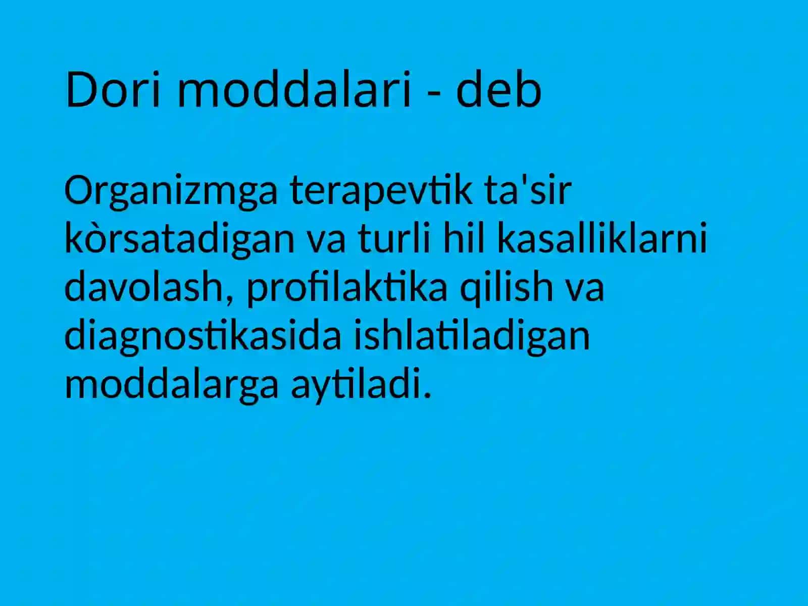 Dorishakllari va ularning tasnifi 2