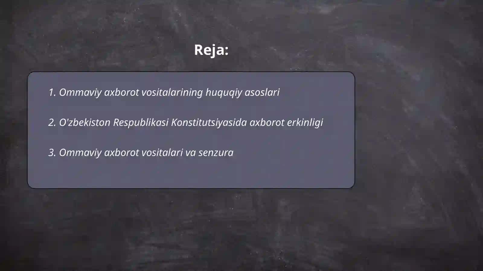 Ommaviy axborot vositalarining huquqiy asoslari 2