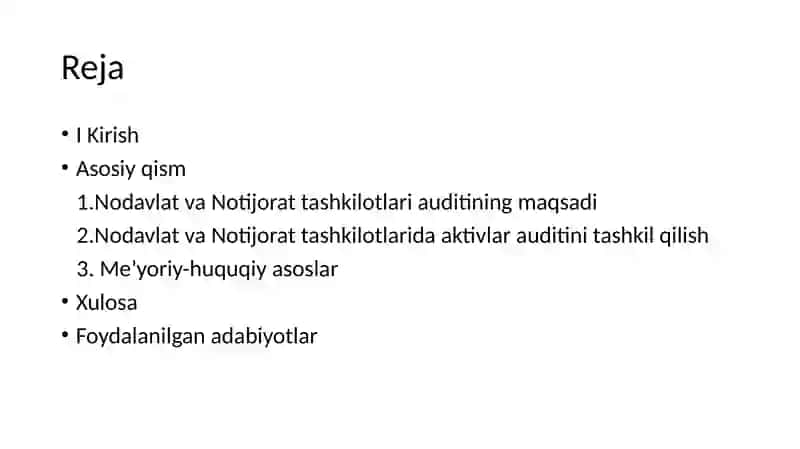 Nodavlat va notijorat tashkilotlarida aktivlar auditini tashkil etish 2