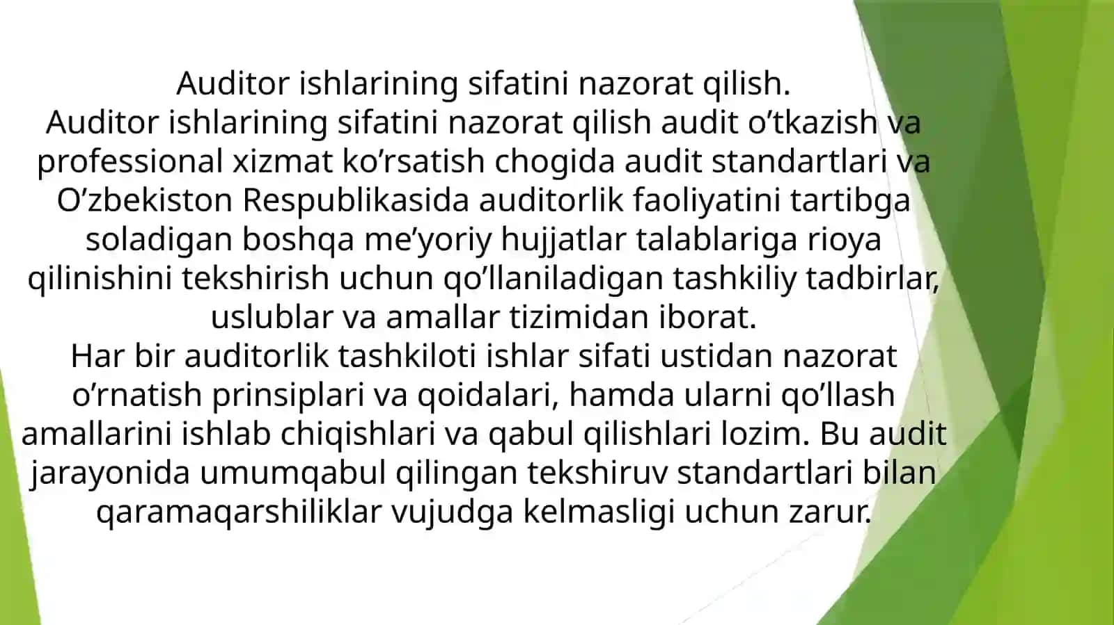 Auditor ish sifat nazorat qilish 2
