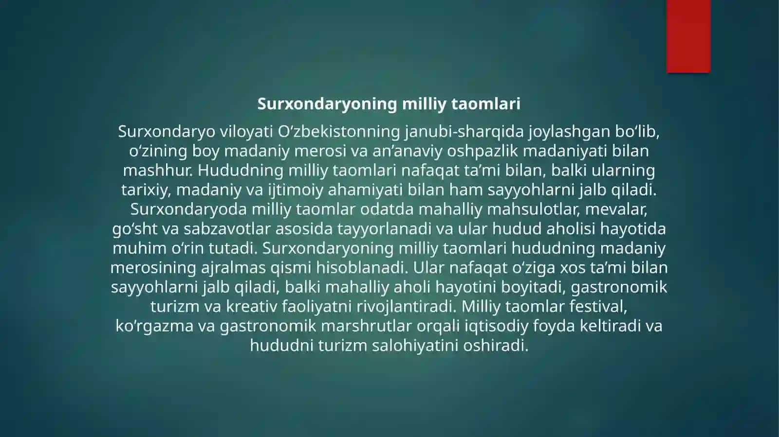 Surxondaryoning milliy taomlari 2