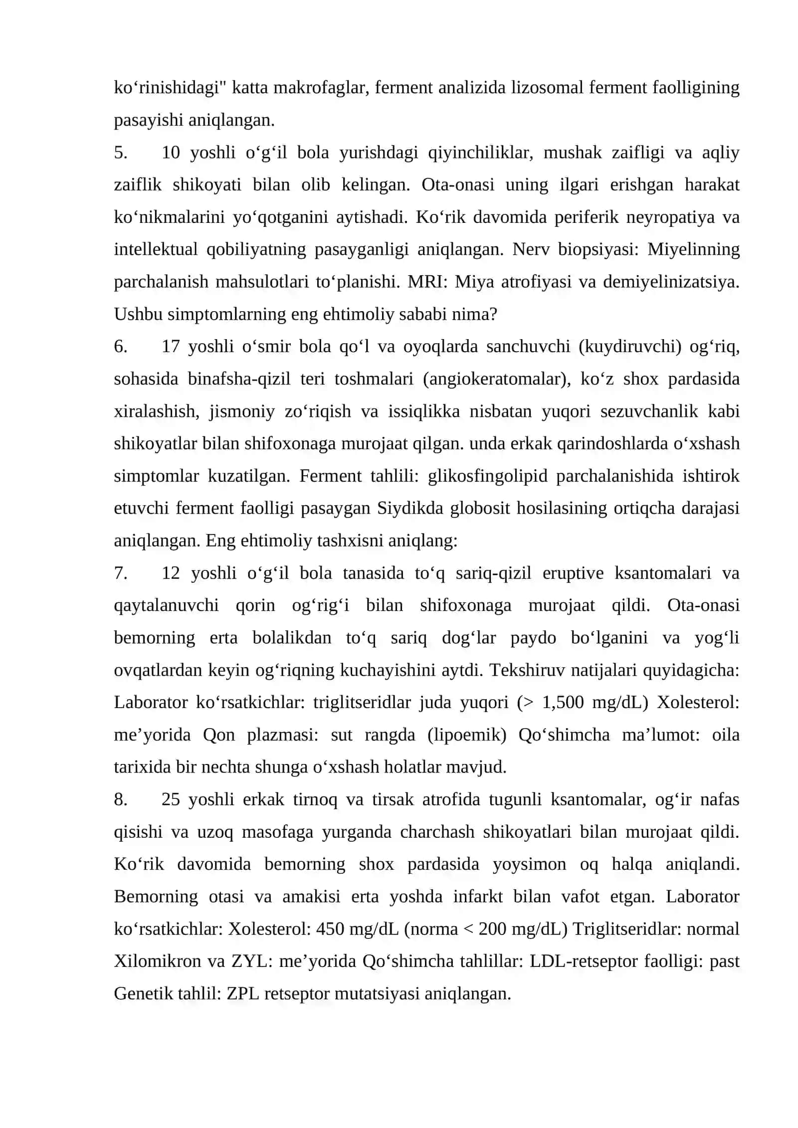 4- semestr ON savollari vaziyatli masala 2