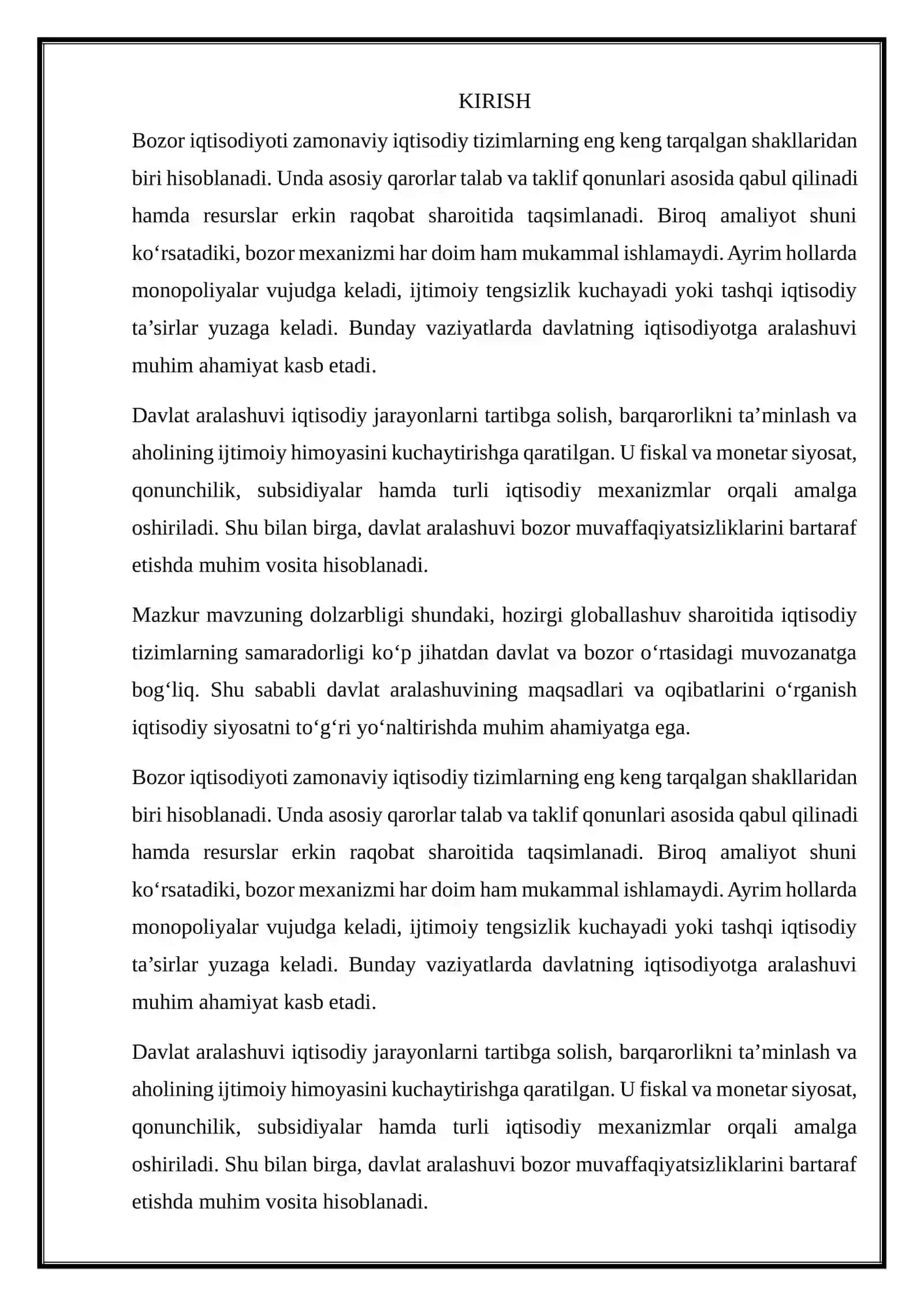 Bozorda davlat aralashuvi: maqsad va oqibatlar 2
