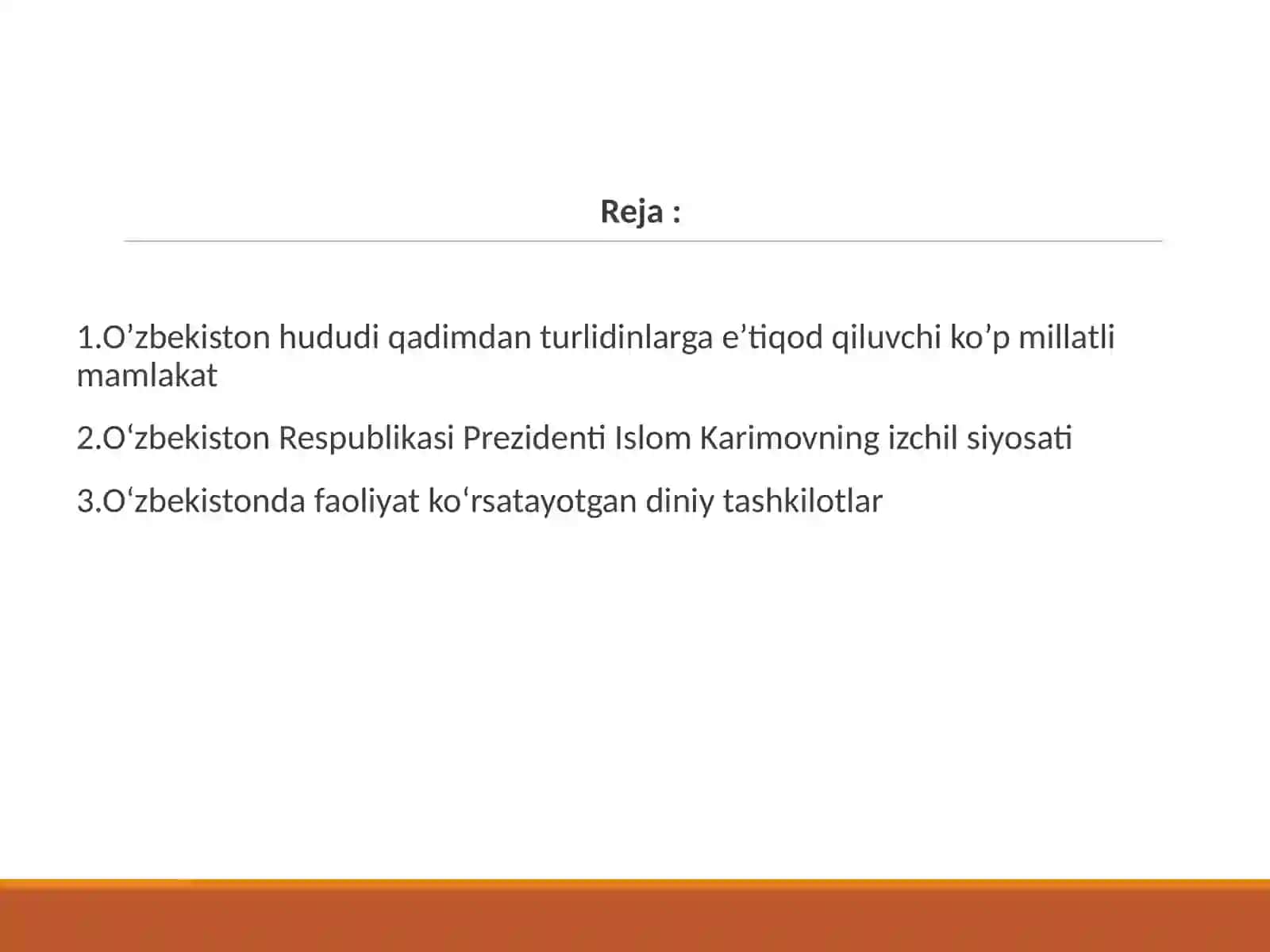O’zbekistonda konfessiyalar aro diniy bag`ri kenglikning ko’rinishlari 2
