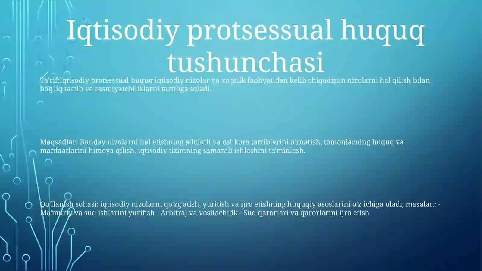 Iqtisodiy Protsessual Huquq Tushunchasi Va Predmeti 2