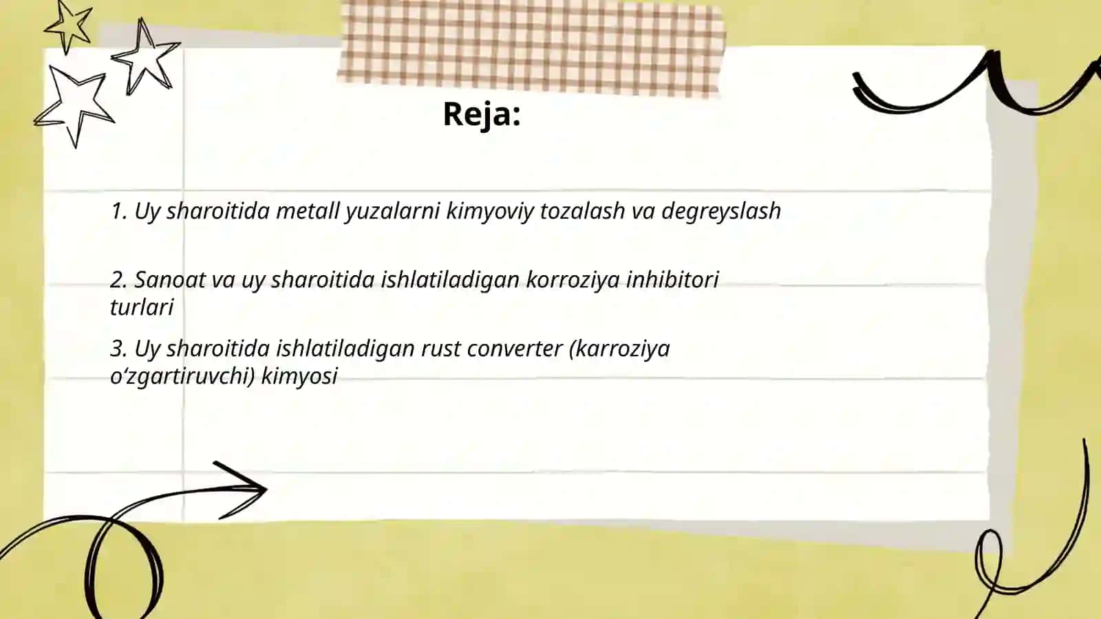 Kimyo bsb uchun uy sharoitida karroziyani kamaytirish 2