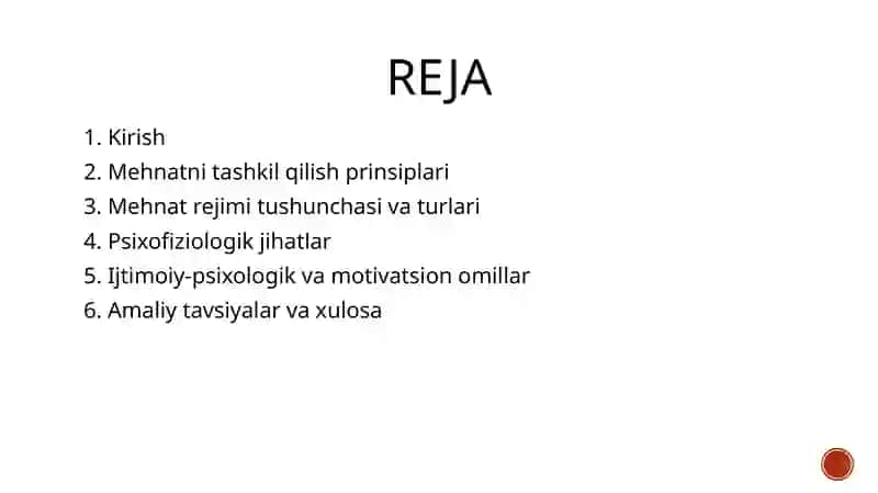 Mehnatni tashkil qilish psixologiyasi 2