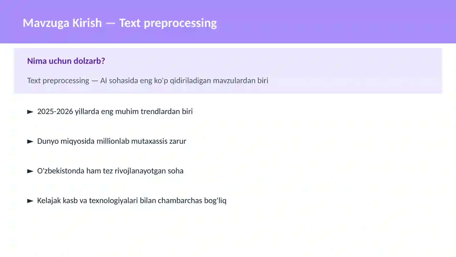 AI | NLP TABIIY TIL QAYTA ISHLASH 2