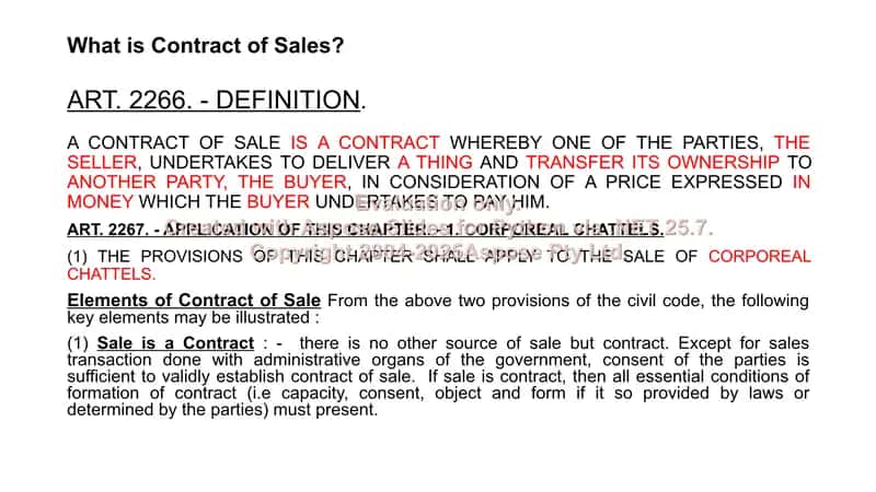 The Law of Sale of Goods 2