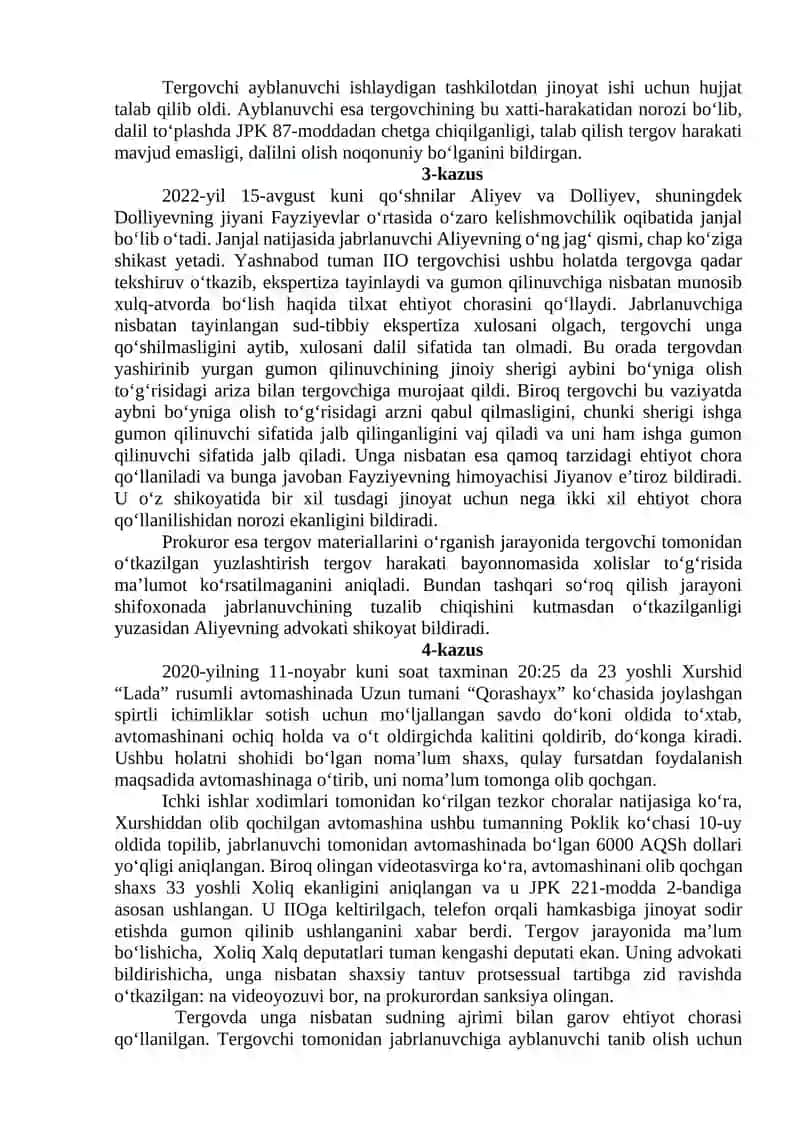 "JINOYAT-PROTSESSUAL HUQUQI" MODULI 2