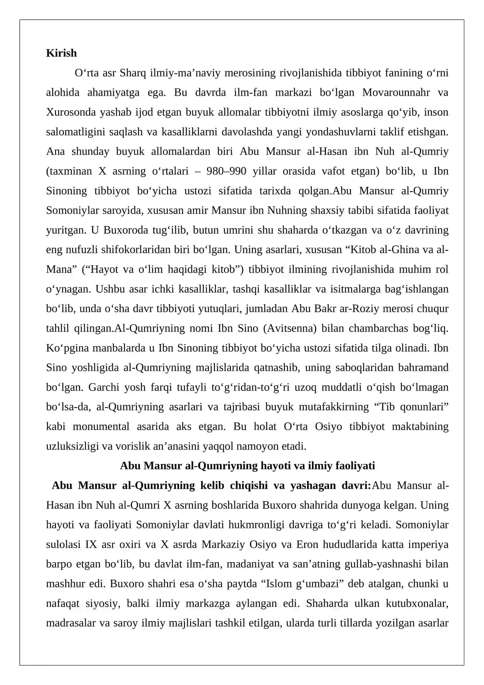 Abu Mansur al-Qumriy – Ibn Sinoga tibdan ta’lim bergan buyuk alloma 2