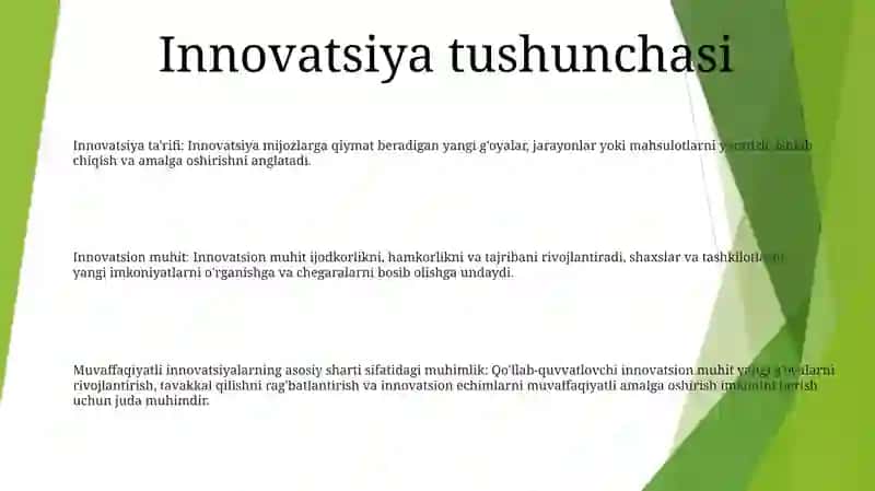 Innovatsion Muhit - Samarali Innivatsiyalarning Eng Muhim Sharti Sifatida 2