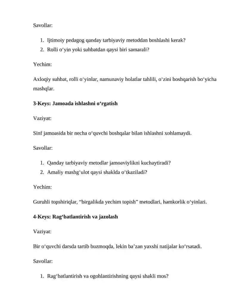 Ijtimoiy pedagogika faoliyat metodlari 2