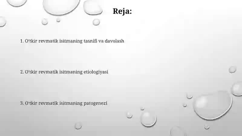 O’tkir revmatik isitma (Revmatizm) 2