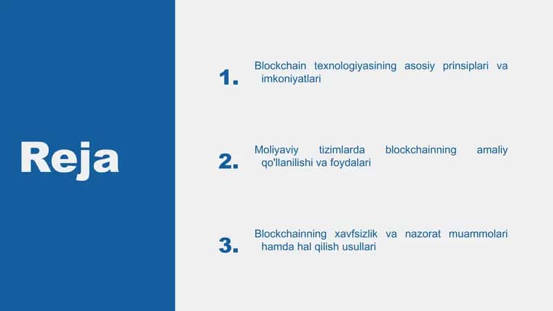 Blockchain orqali moliyaviy tizimlarni modernizatsiya qilish 2