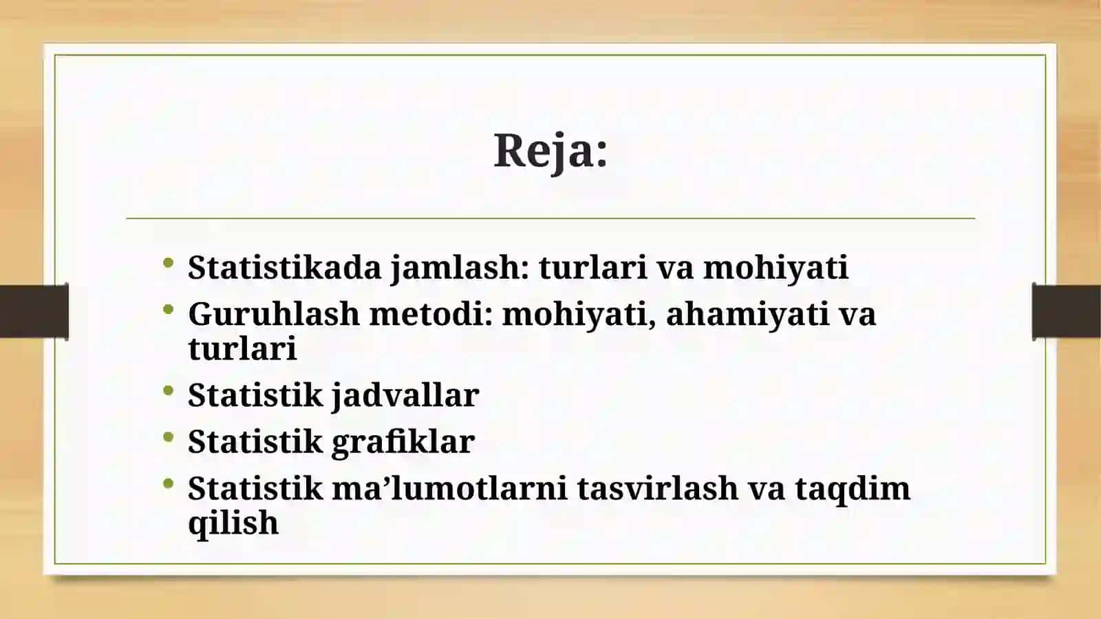 STATISTIK MA’LUMOTLARNI TASVIRLASH METODLARI 2