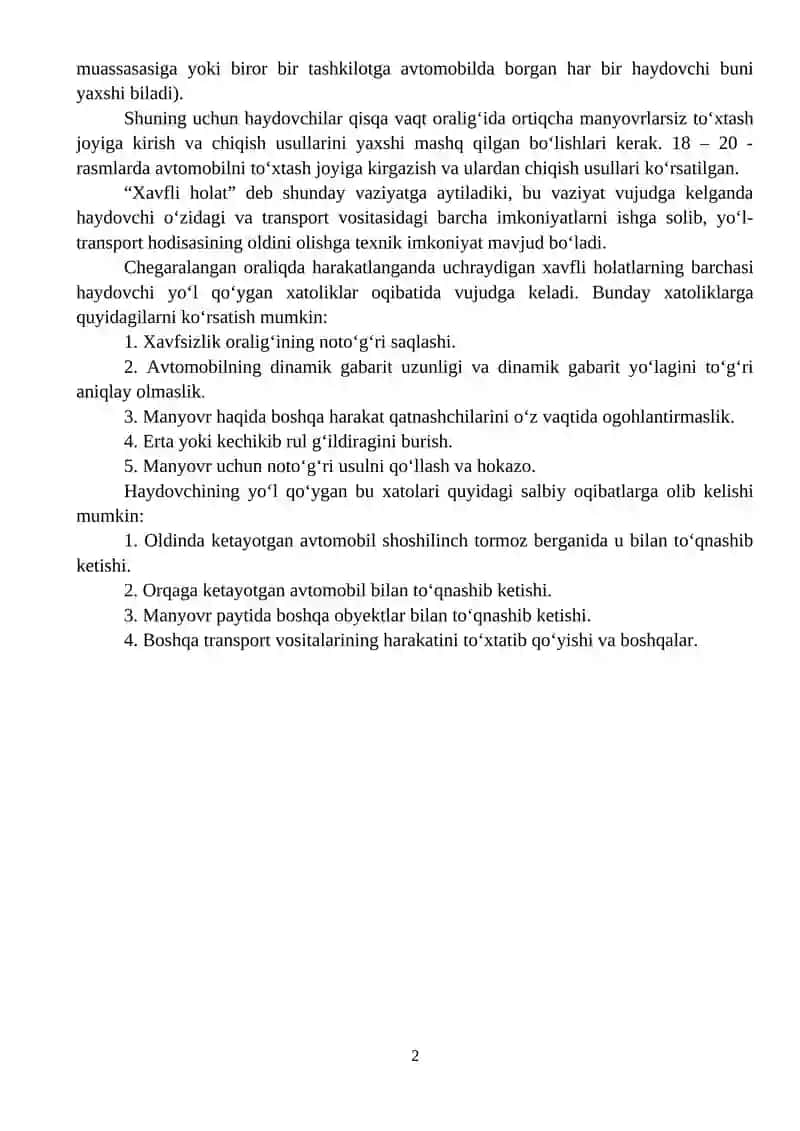 Yo’l transport hodisalari (YTH) va ularning ko’rsatkichlari 2