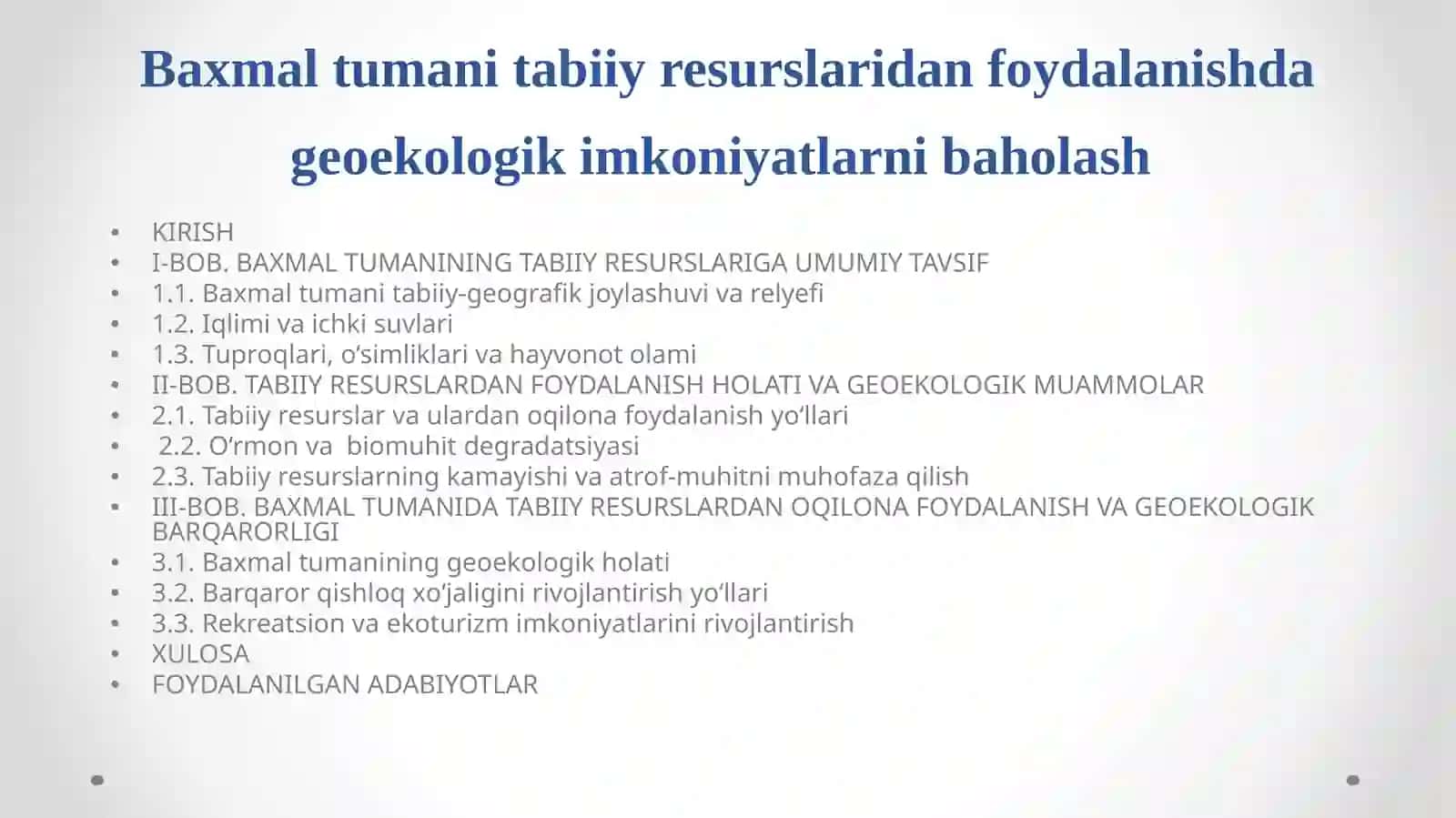 Mavsumaning BITIRUV MALAKAVIY ISHI 2