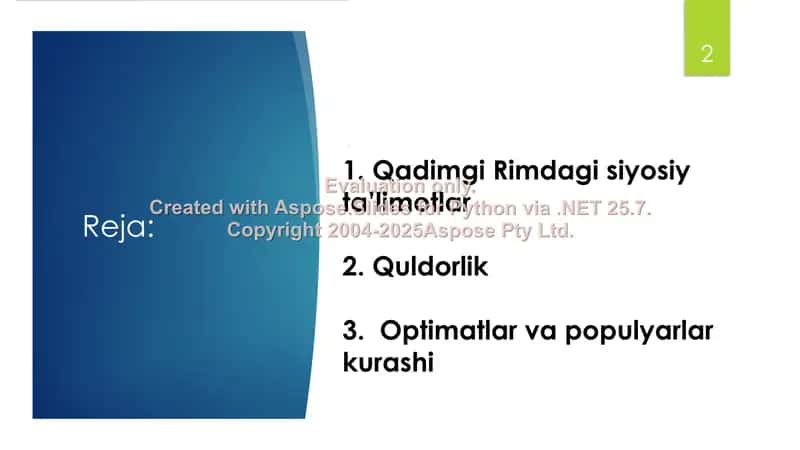 Optimatlar va populyarlar kurashi 2