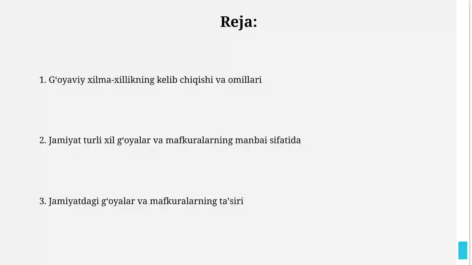 Jamiyat hayoti g'oya va mafkuraxilma-xilligining manbai 2