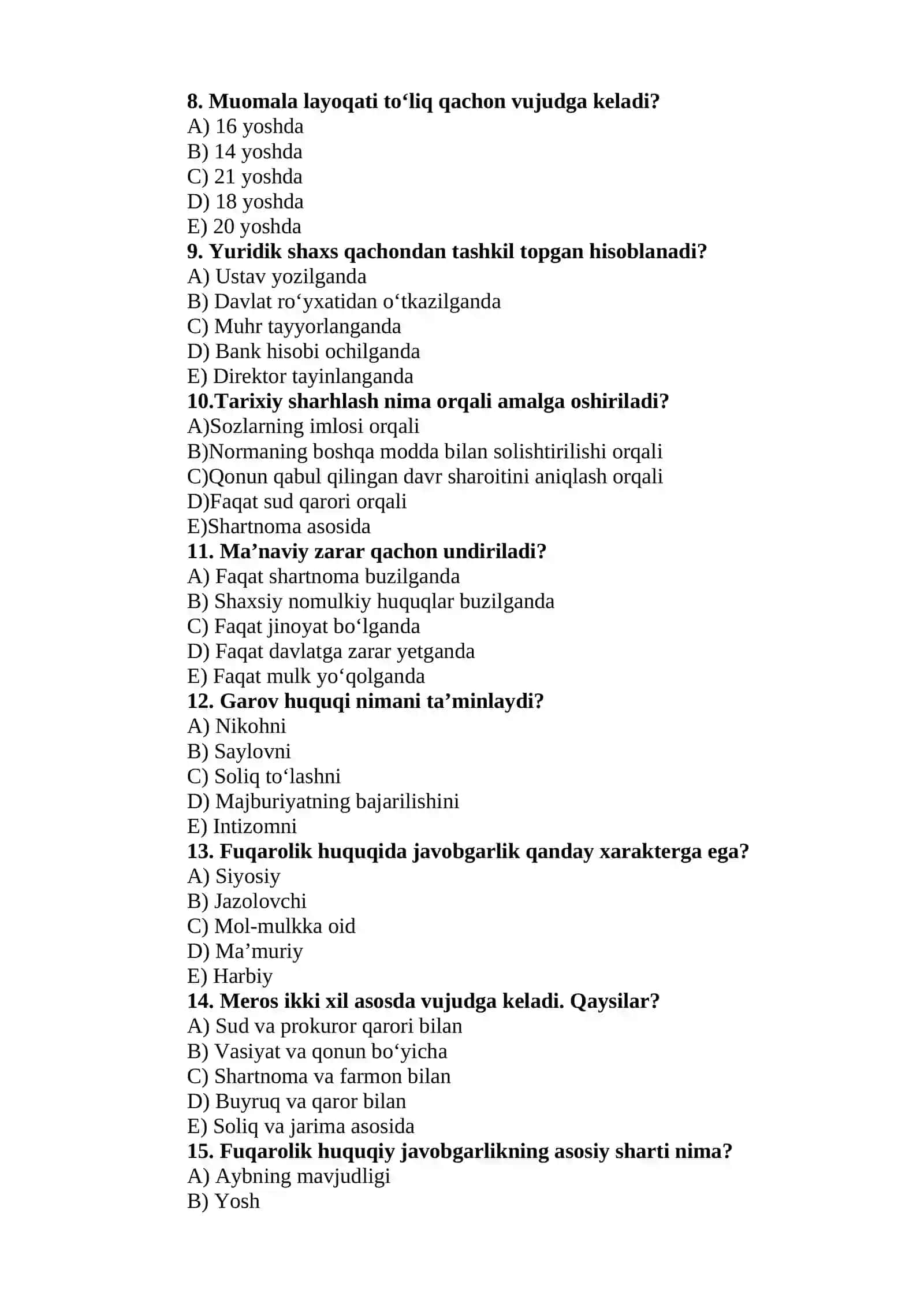 Fuqarolik huquqi manabalari 2